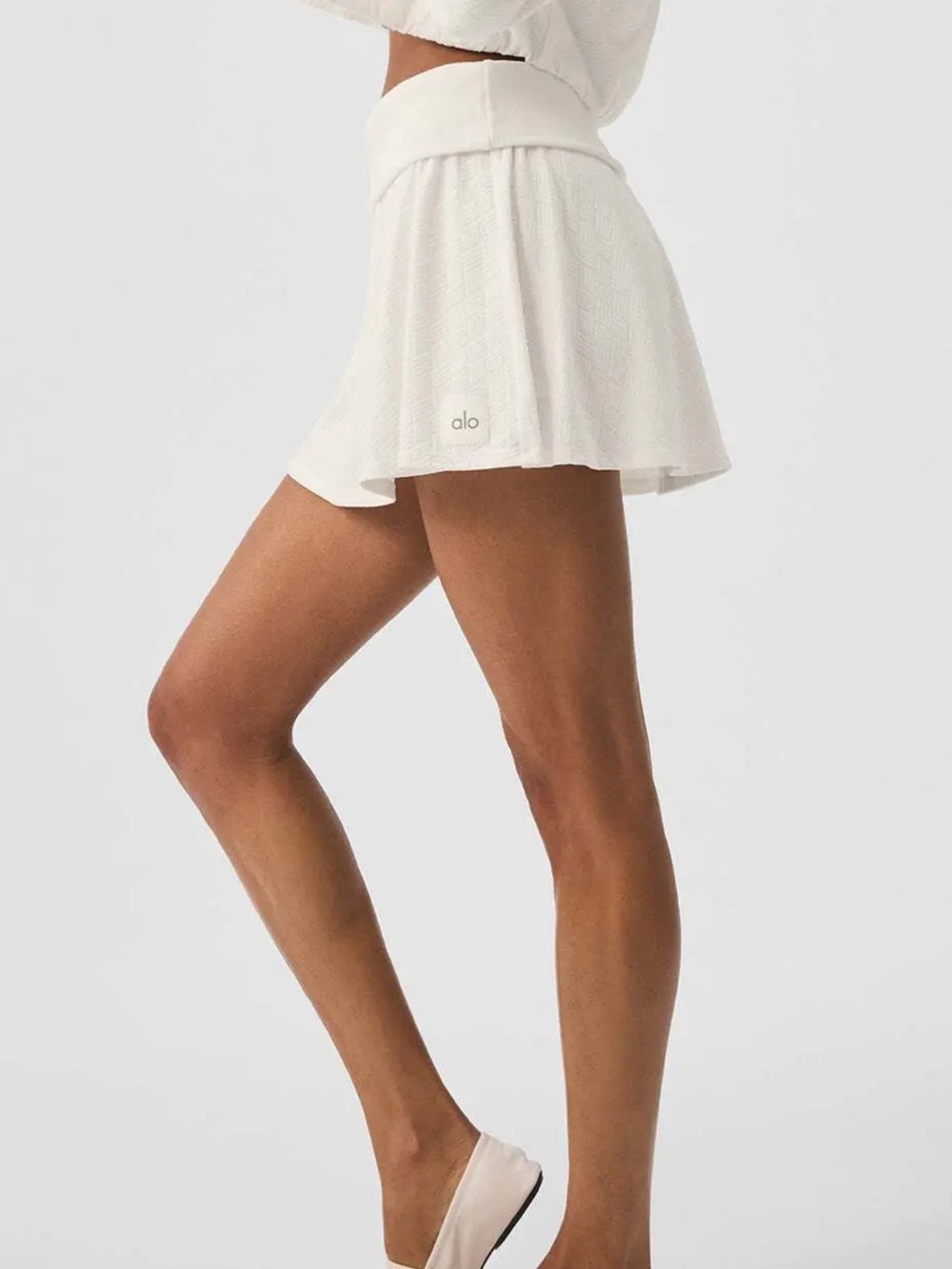 Alo yoga doubles only skirt ivory white size Medium